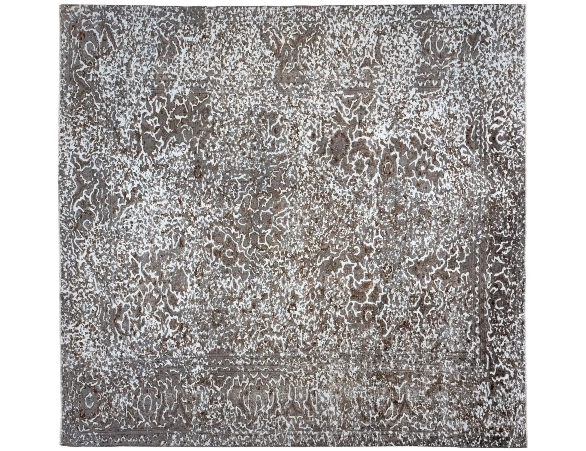 Grau Persien Persischer Vintage Teppich 228 x 228 cm