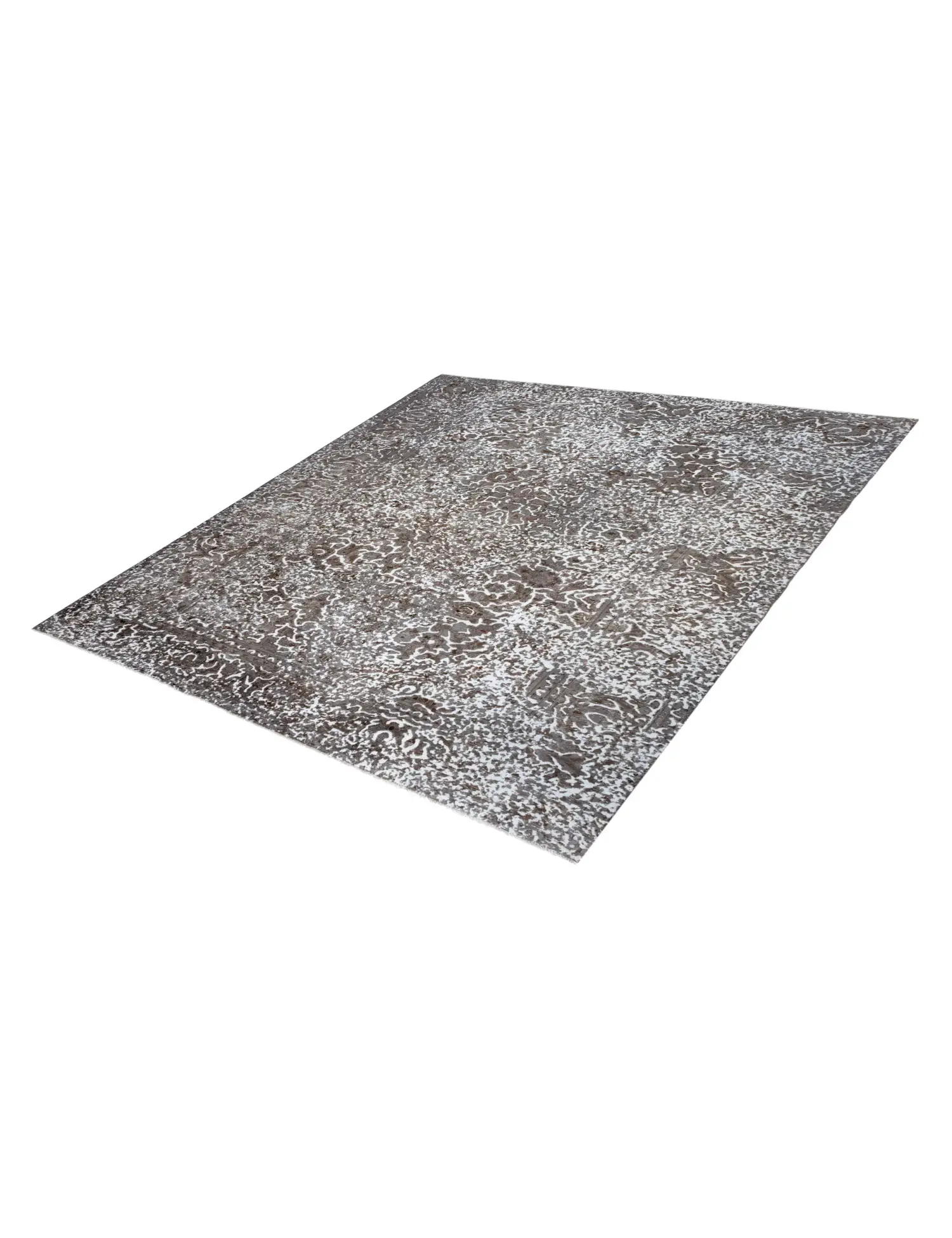 Grau Persien Persischer Vintage Teppich 228 x 228 cm - Einzigartiger handgefertigter Teppich