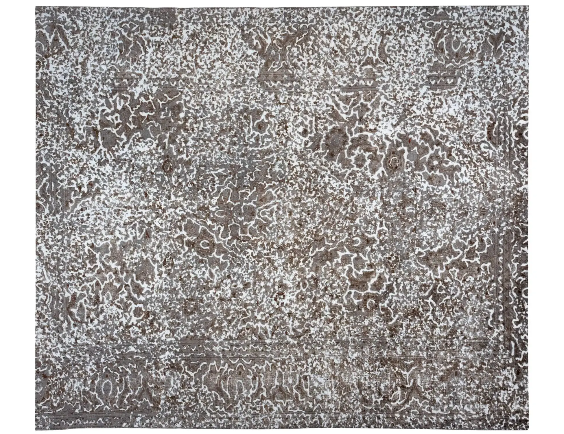 Grau Persien Persischer Vintage Teppich 280 x 228 cm