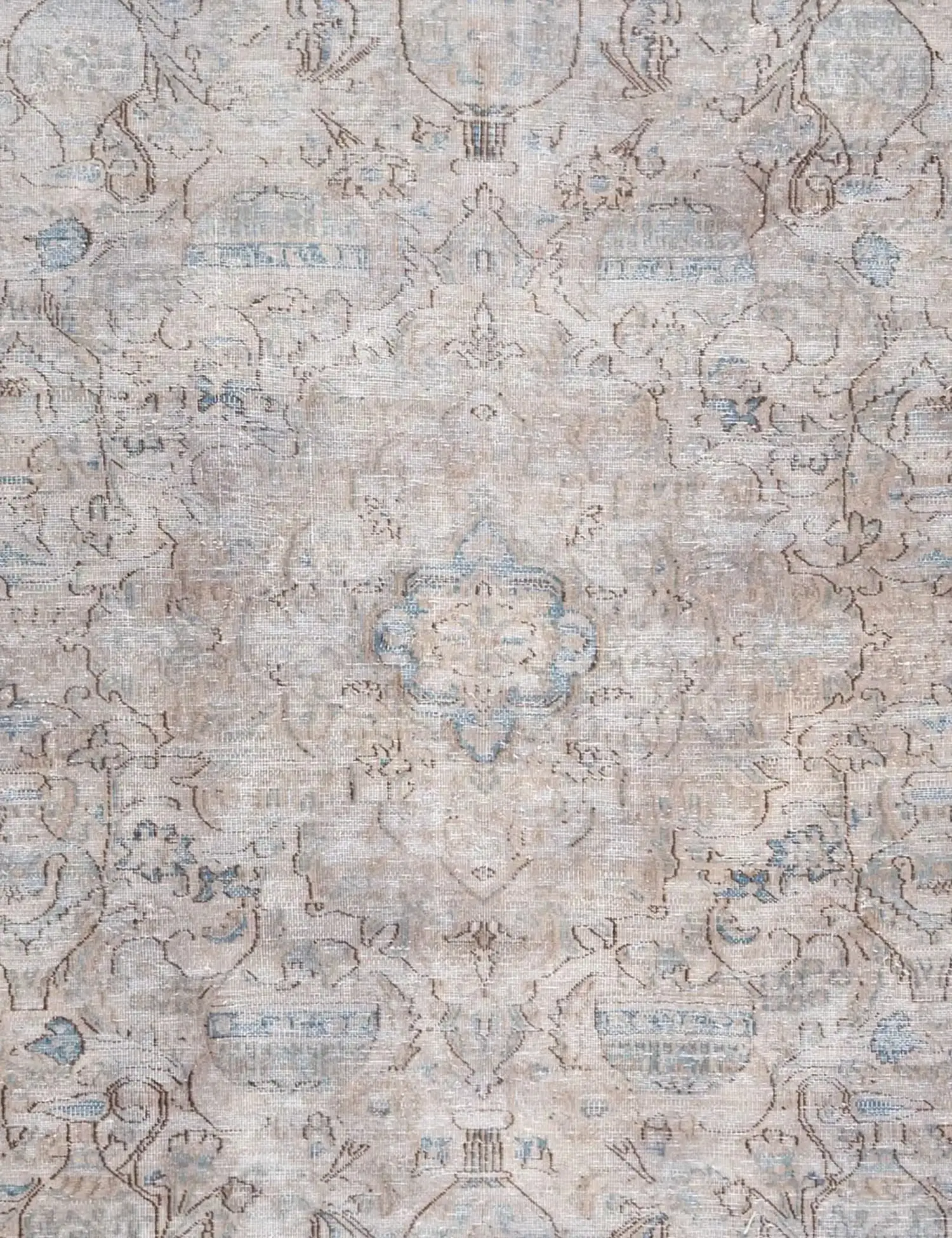 Grau Persien Persischer Vintage Teppich 210 x 210 cm - Einzigartiger handgefertigter Teppich