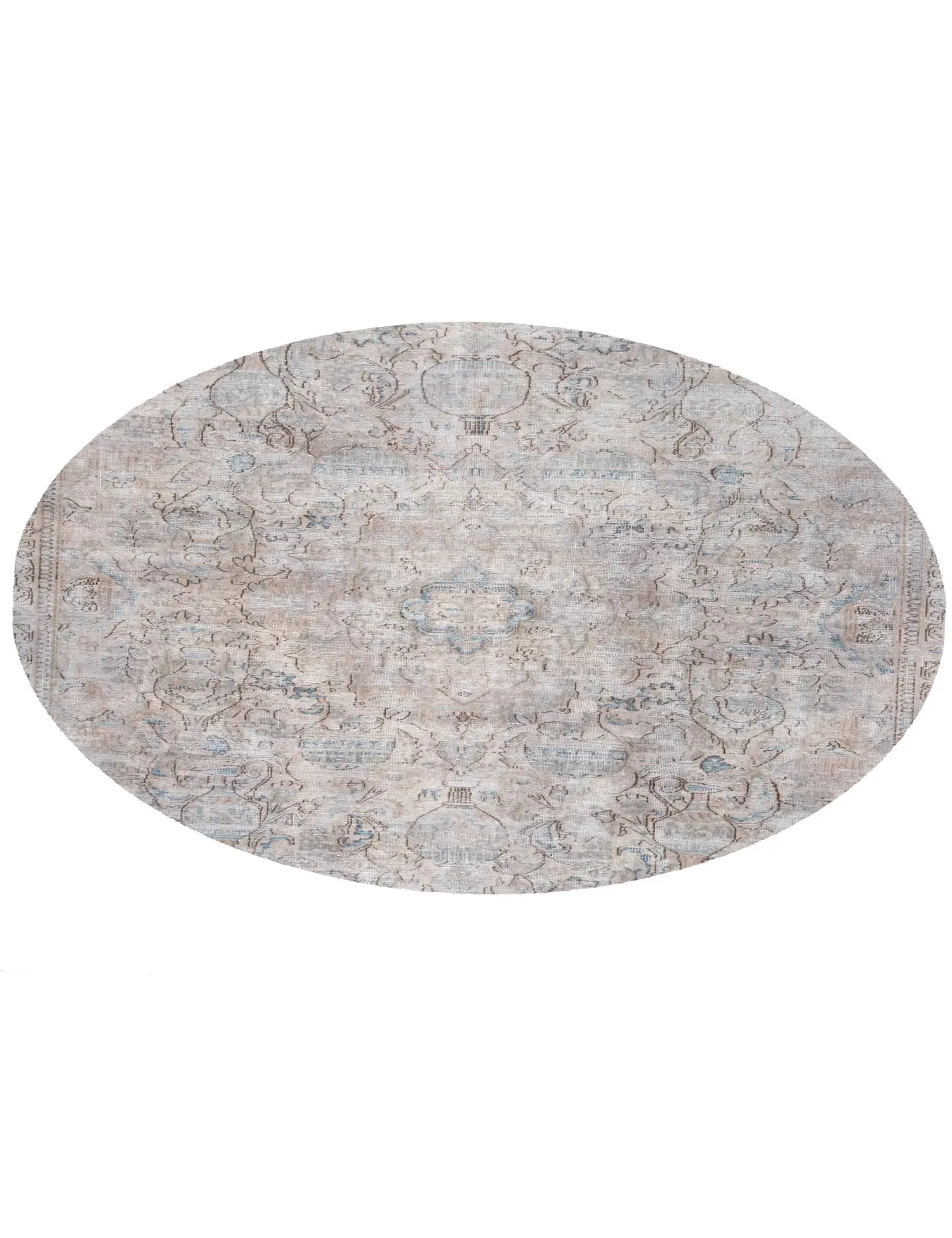 Grau Persien Persischer Vintage Teppich 210 x 210 cm - Einzigartiger handgefertigter Teppich