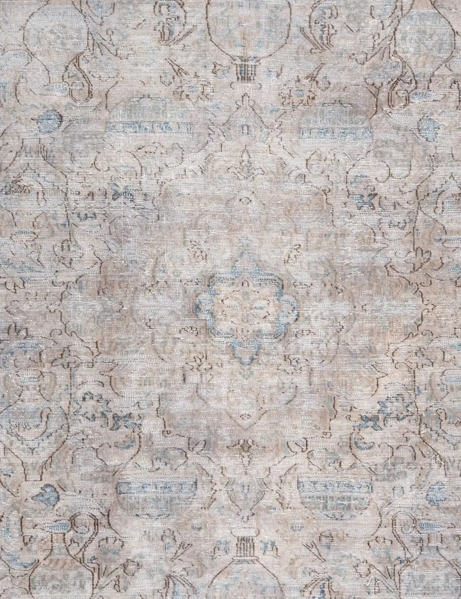 Grau Persien Persischer Vintage Teppich 260 x 210 cm - Einzigartiger handgefertigter Teppich