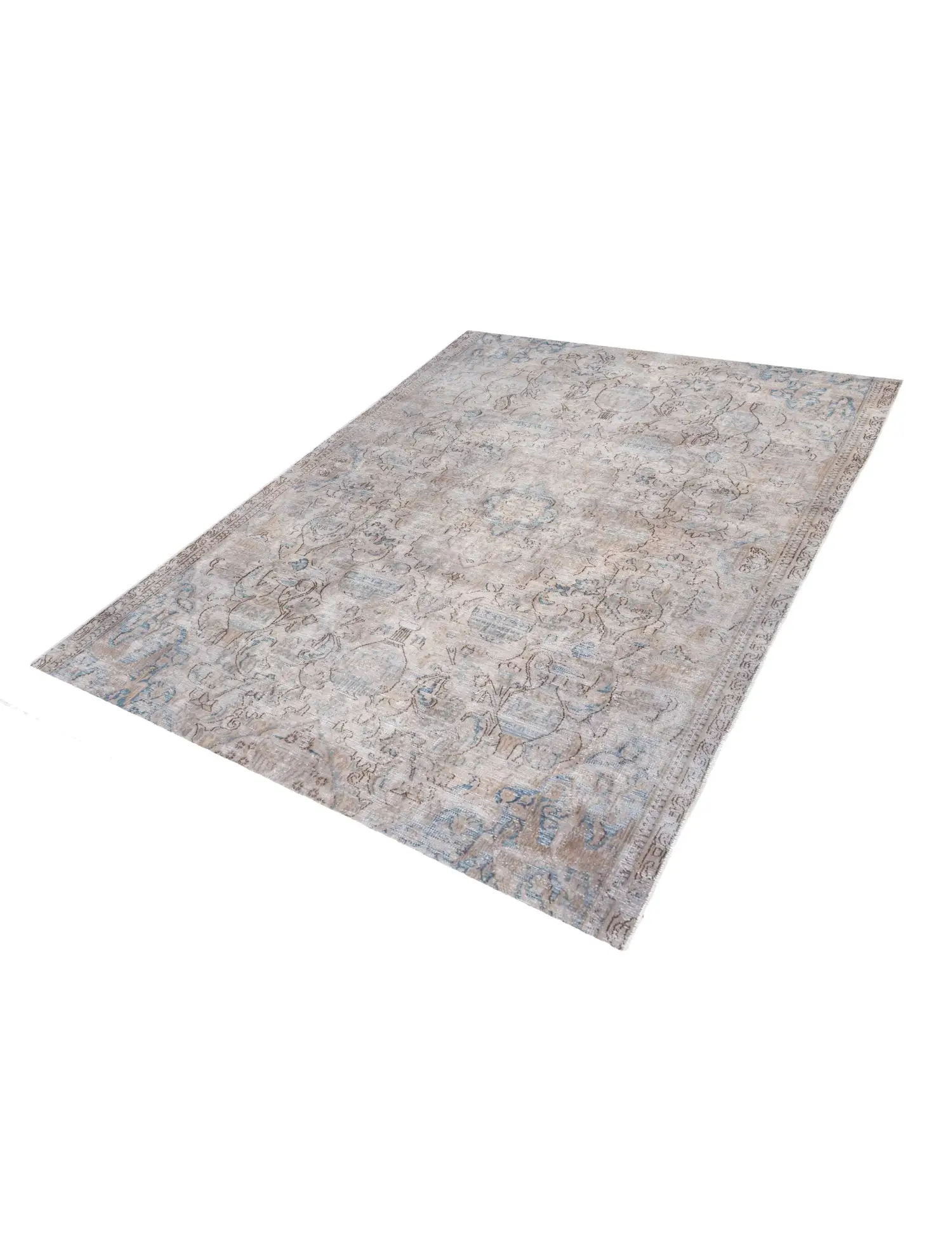 Grau Persien Persischer Vintage Teppich 260 x 210 cm - Einzigartiger handgefertigter Teppich