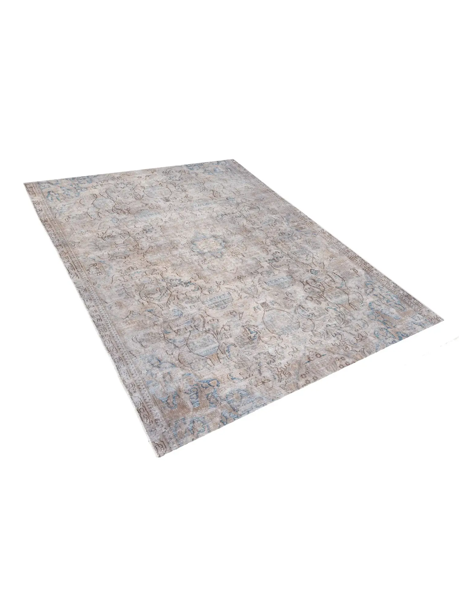 Grau Persien Persischer Vintage Teppich 260 x 210 cm - Einzigartiger handgefertigter Teppich
