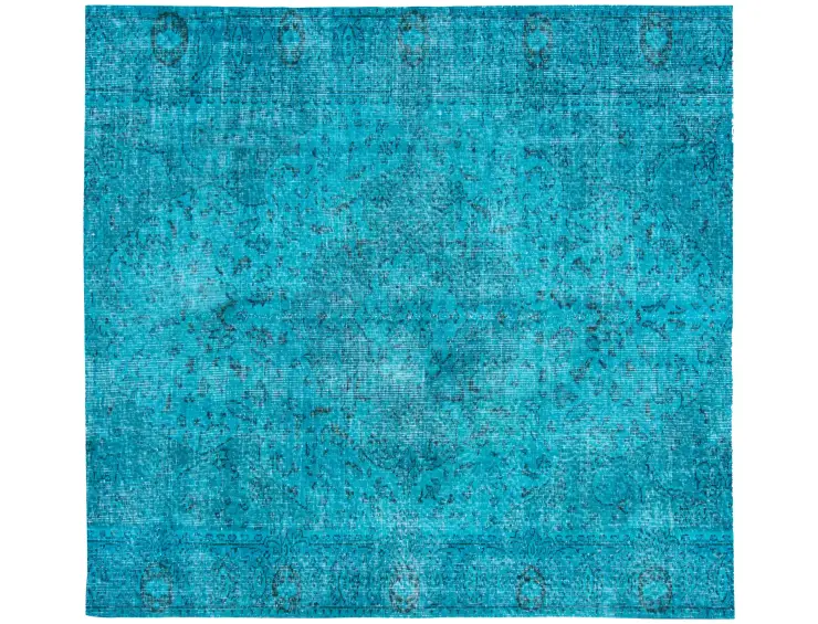 Türkis Türkei Vintage Teppich 161 x 161 cm
