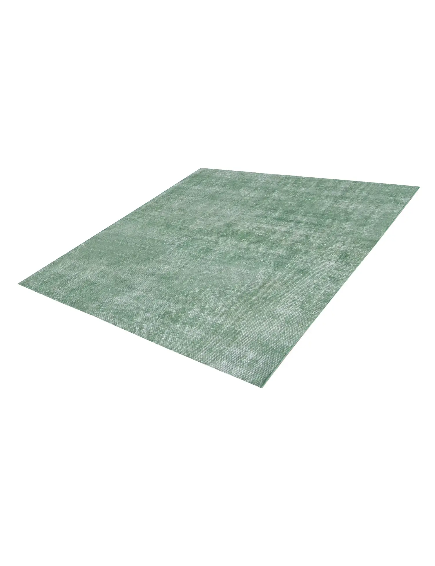 Grün Türkei Vintage Teppich 132 x 132 cm - Einzigartiger handgefertigter Teppich