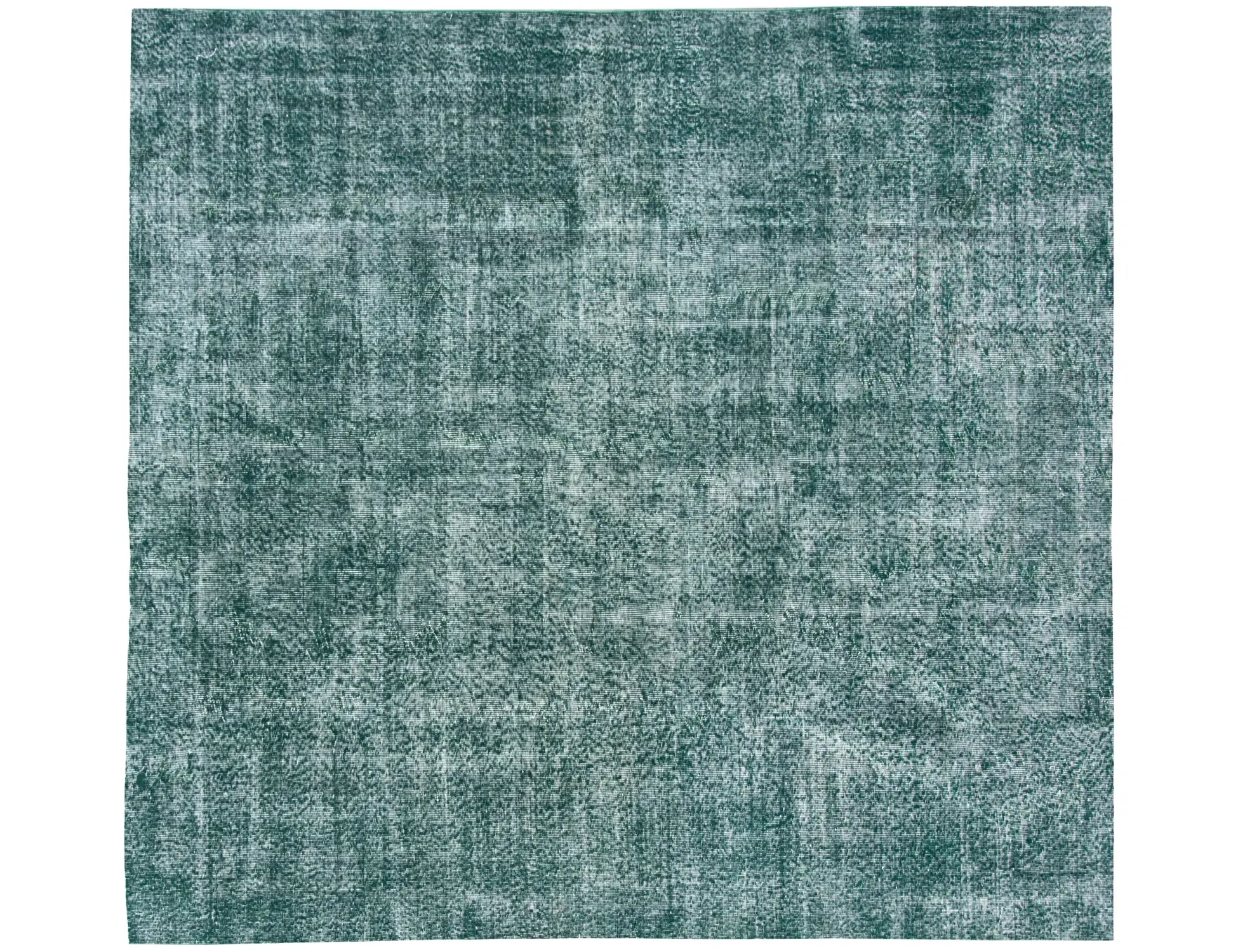 Grün Türkei Vintage Teppich 237 x 237 cm - Einzigartiger handgefertigter Teppich