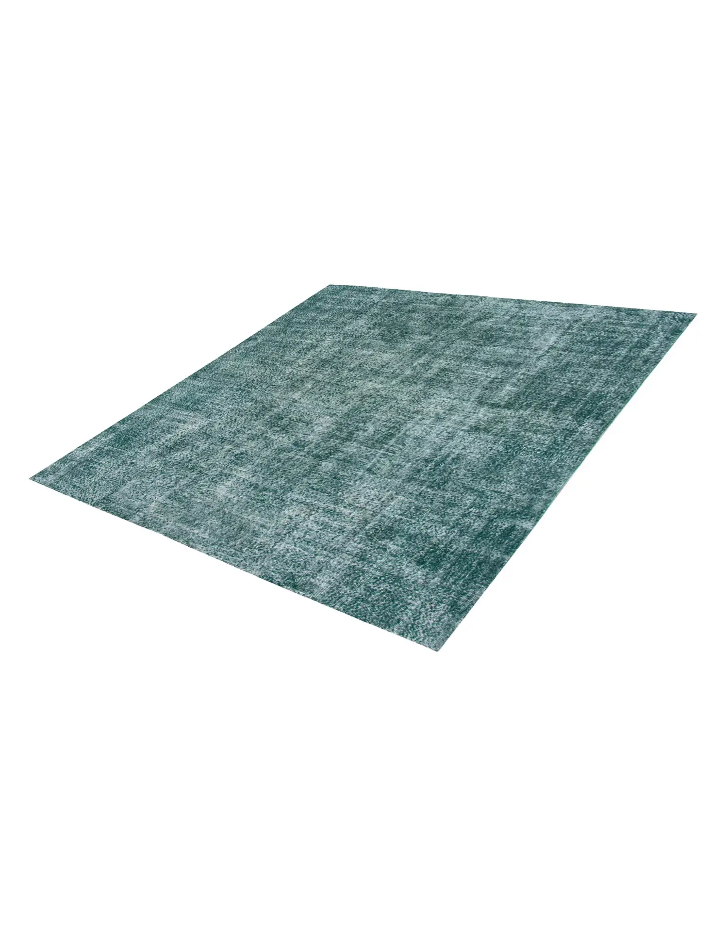 Grün Türkei Vintage Teppich 237 x 237 cm - Einzigartiger handgefertigter Teppich