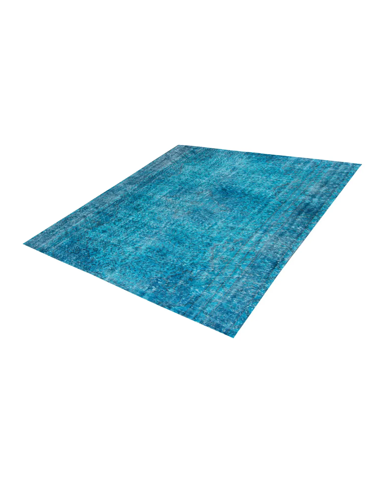 Blau Türkei Vintage Teppich 175 x 175 cm - Einzigartiger handgefertigter Teppich