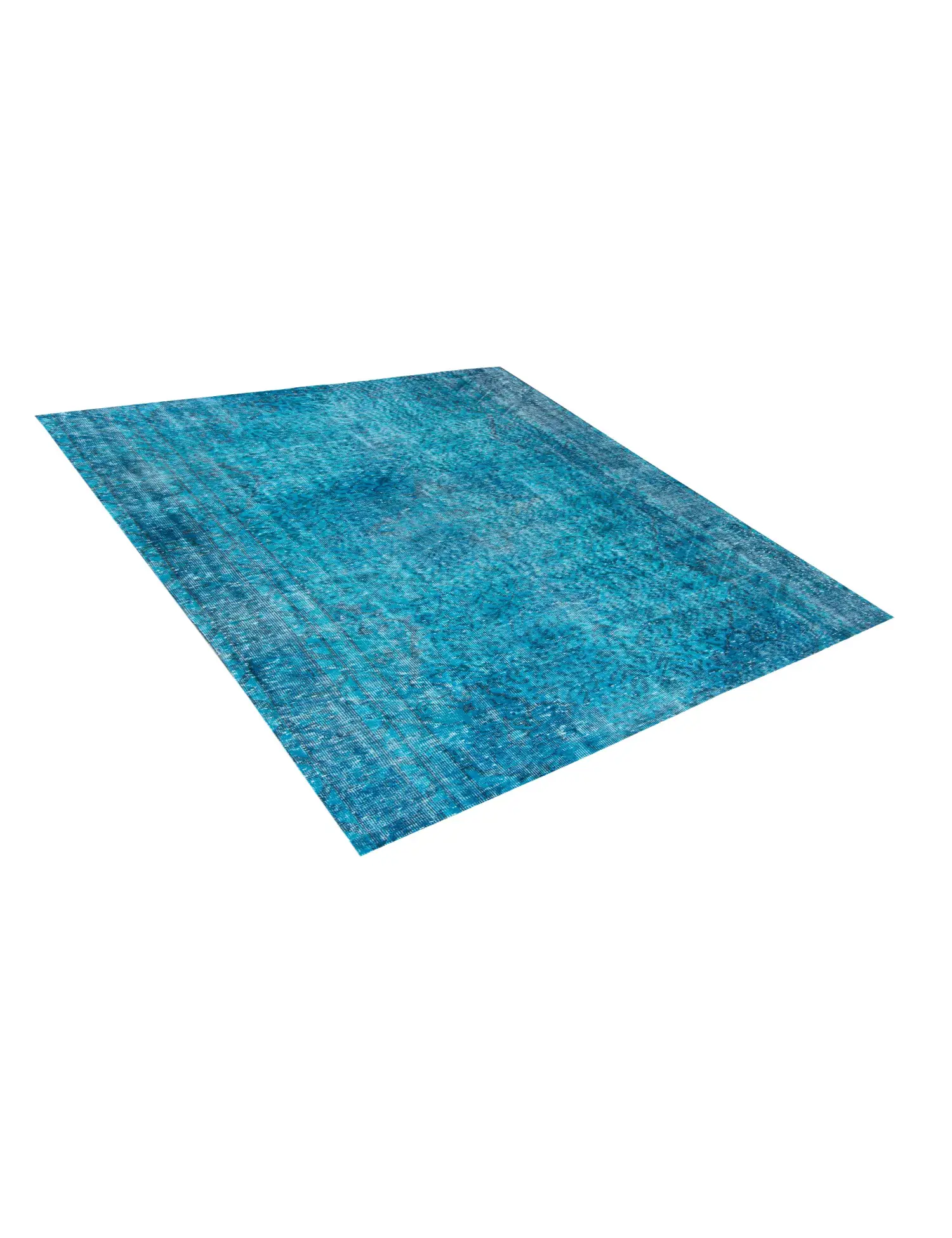 Blau Türkei Vintage Teppich 175 x 175 cm - Einzigartiger handgefertigter Teppich