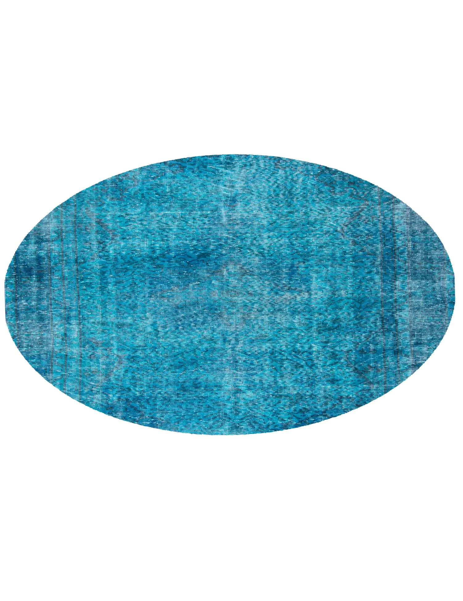 Blau Türkei Vintage Teppich 175 x 175 cm - Einzigartiger handgefertigter Teppich