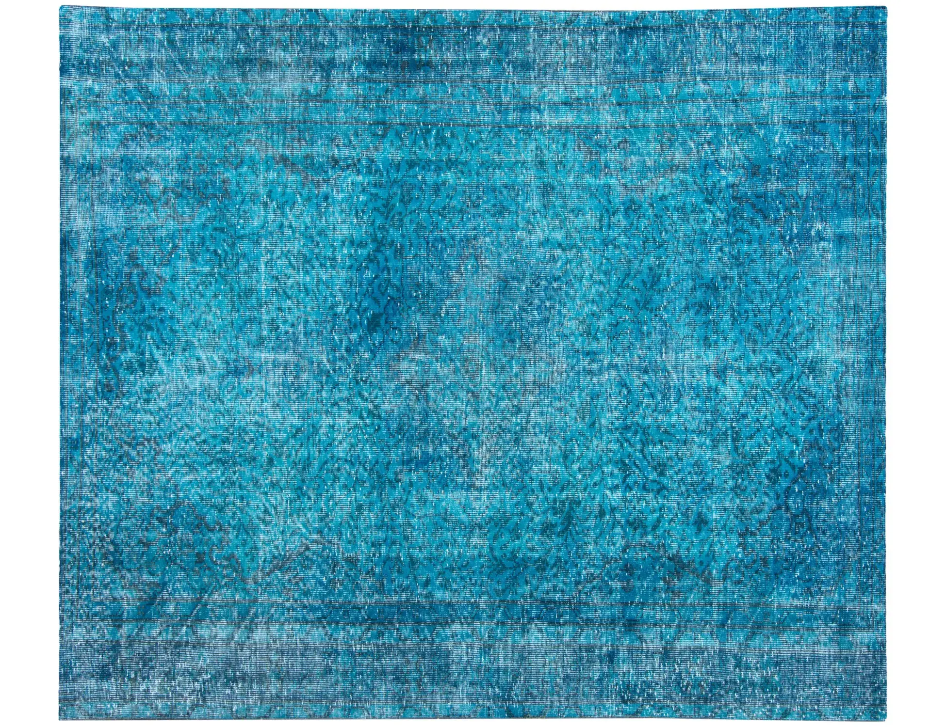 Blau Türkei Vintage Teppich 230 x 175 cm - Einzigartiger handgefertigter Teppich