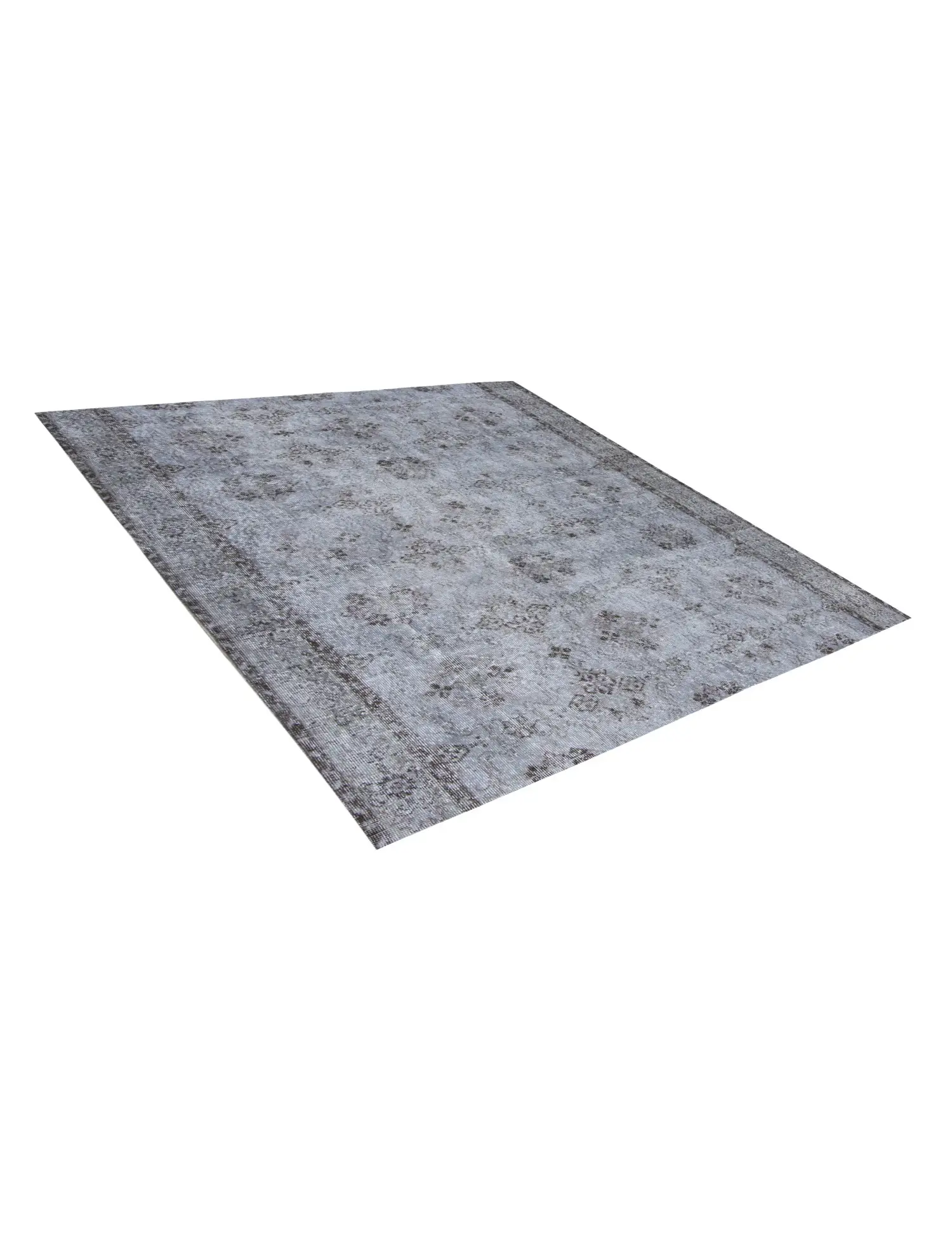Grau Türkei Vintage Teppich 193 x 193 cm - Einzigartiger handgefertigter Teppich
