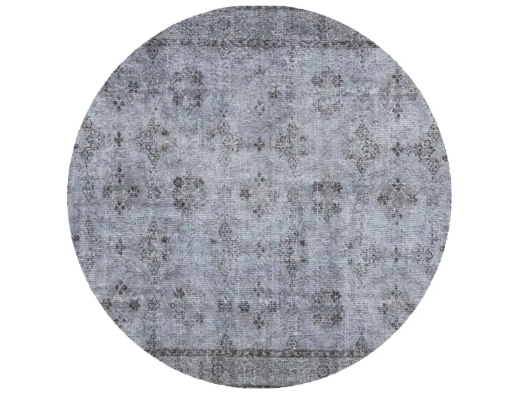 Grau Türkei Vintage Teppich 193 x 193 cm