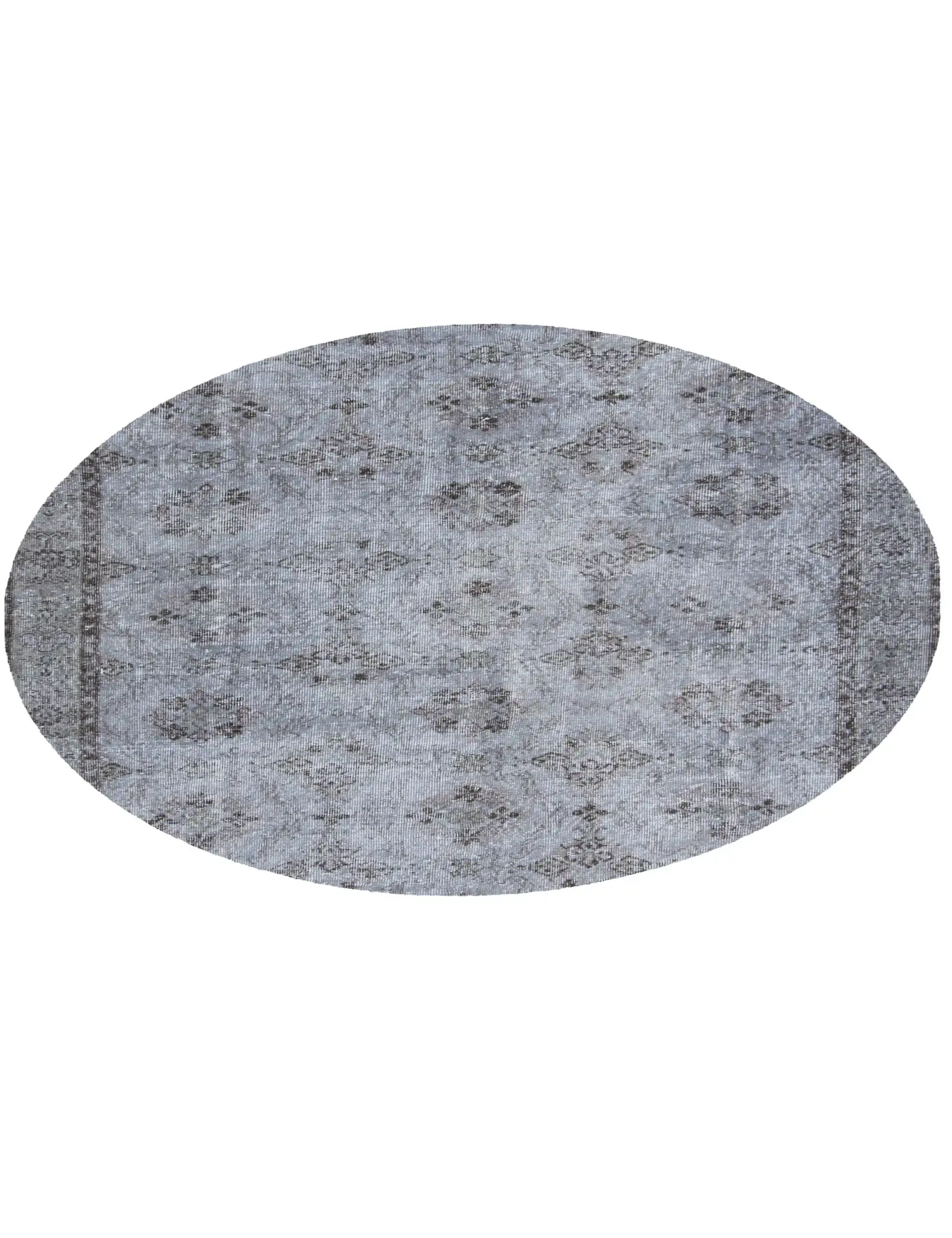 Grau Türkei Vintage Teppich 193 x 193 cm - Einzigartiger handgefertigter Teppich