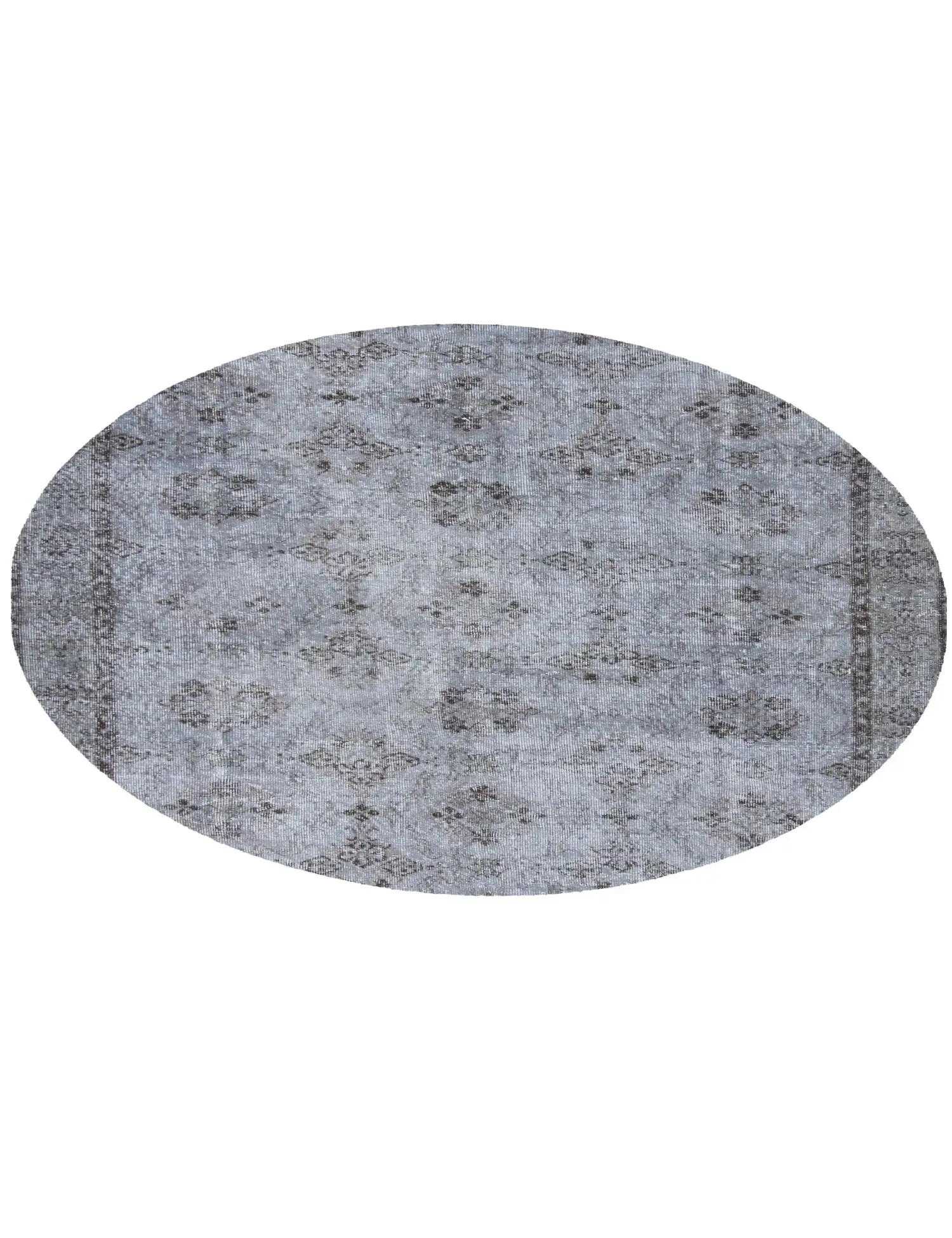 Grau Türkei Vintage Teppich 193 x 193 cm - Einzigartiger handgefertigter Teppich