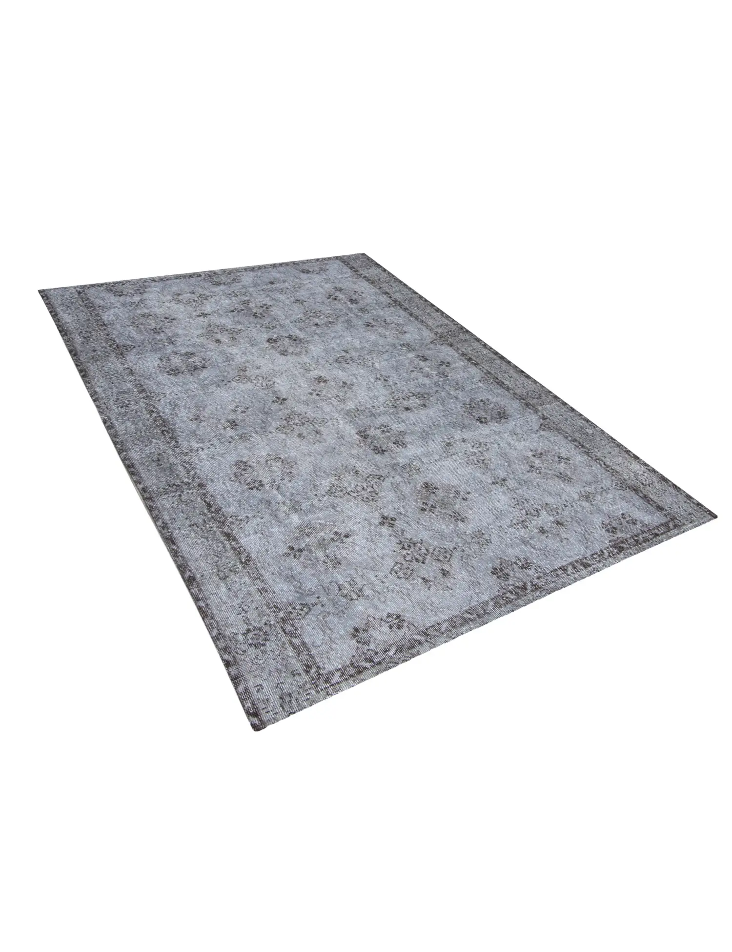 Grau Türkei Vintage Teppich 250 x 193 cm - Einzigartiger handgefertigter Teppich