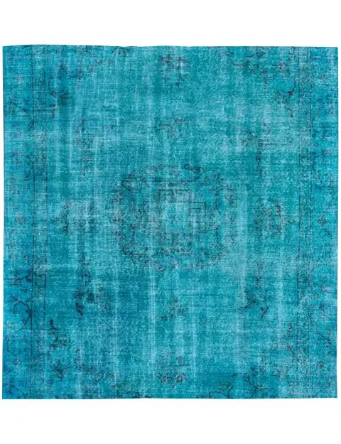 Blu Turco Tappeto vintage 180 x 180 cm