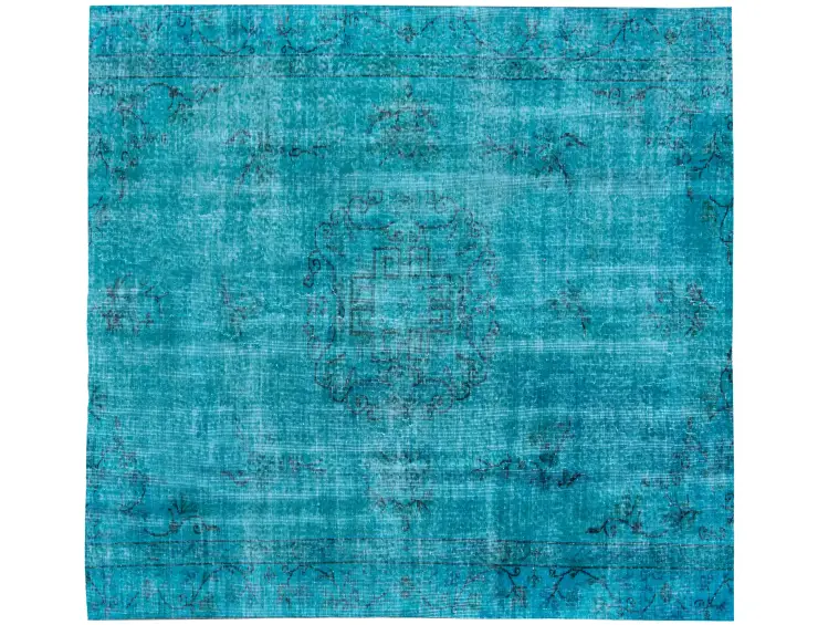 Blau Türkei Vintage Teppich 180 x 180 cm
