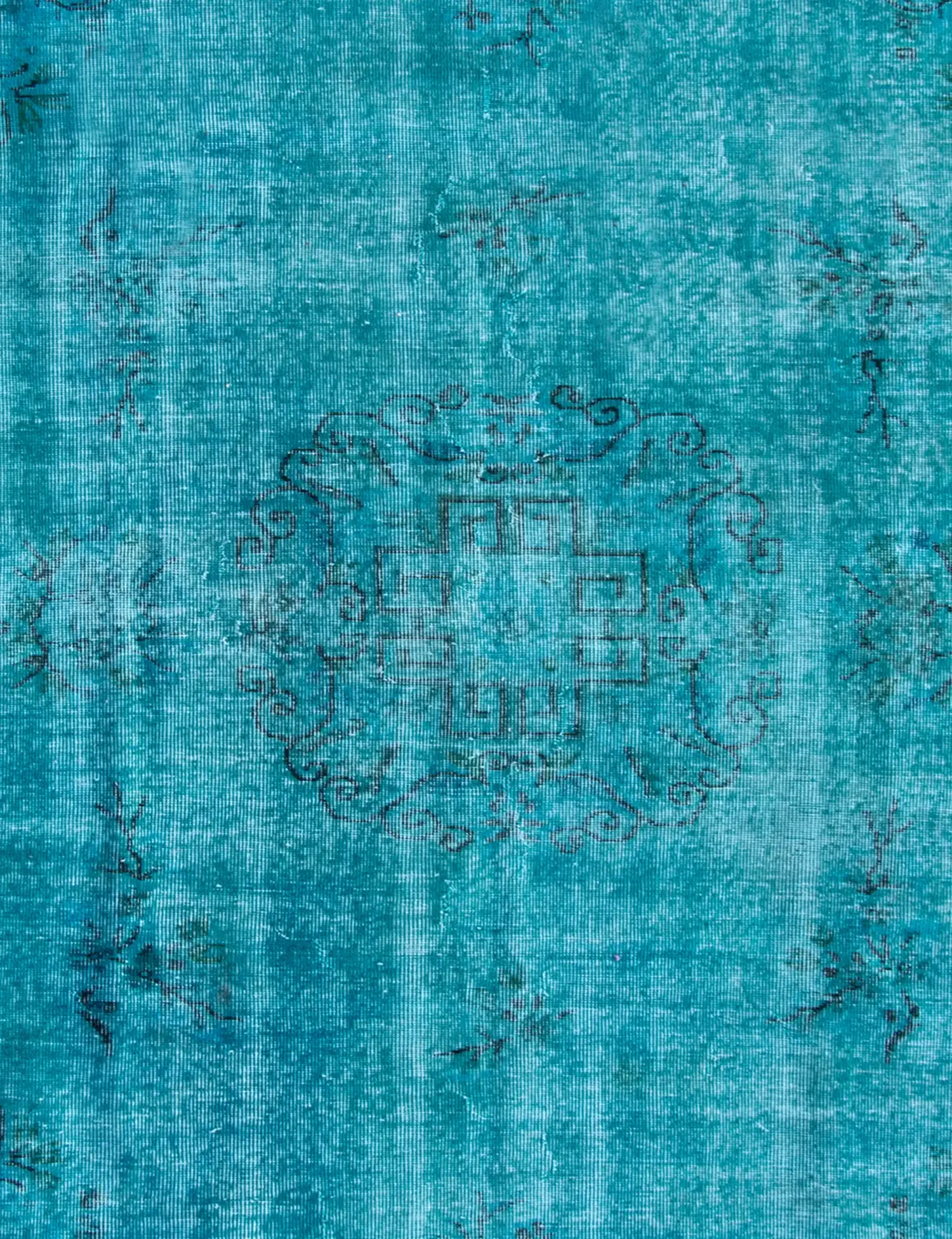 Blå Tyrkiet Vintagetæppe 180 x 180 cm - Unikt håndlavet tæppe