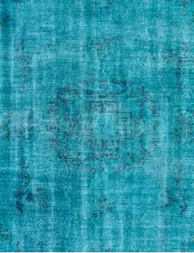Blå Tyrkiet Vintagetæppe 180 x 180 cm - view 3
