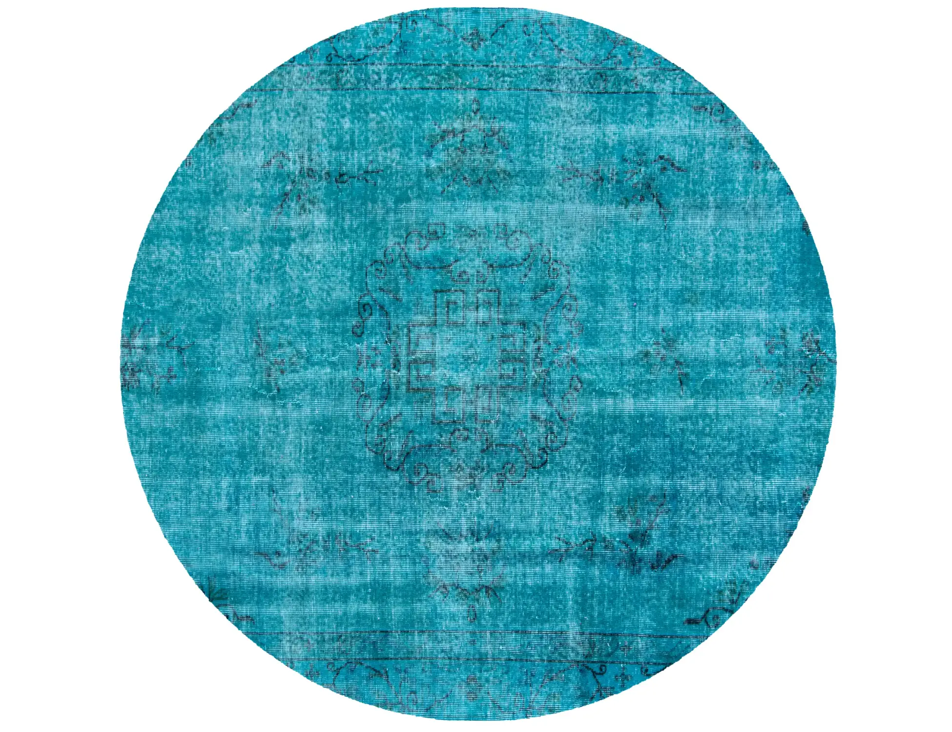Blau Türkei Vintage Teppich 180 x 180 cm