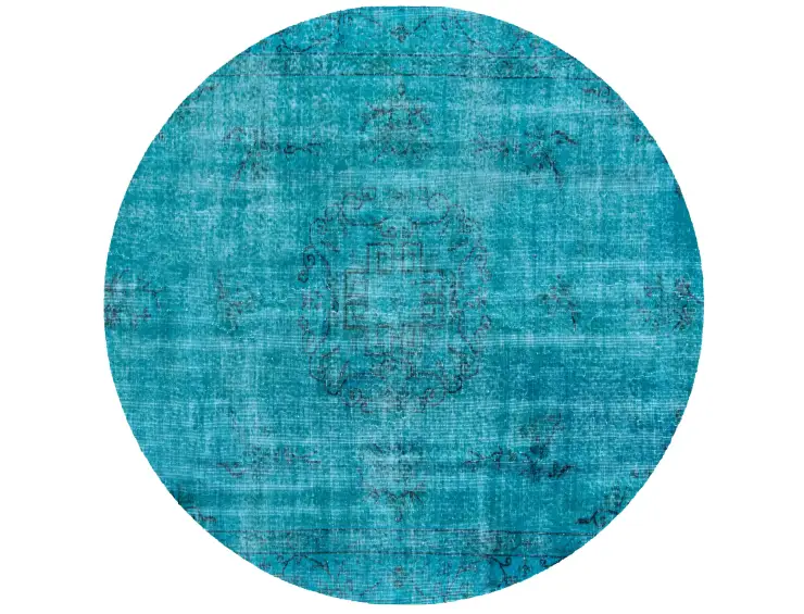Blau Türkei Vintage Teppich 180 x 180 cm
