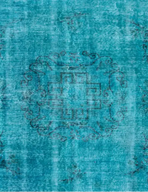 Blå Tyrkiet Vintagetæppe 180 x 180 cm - view 3