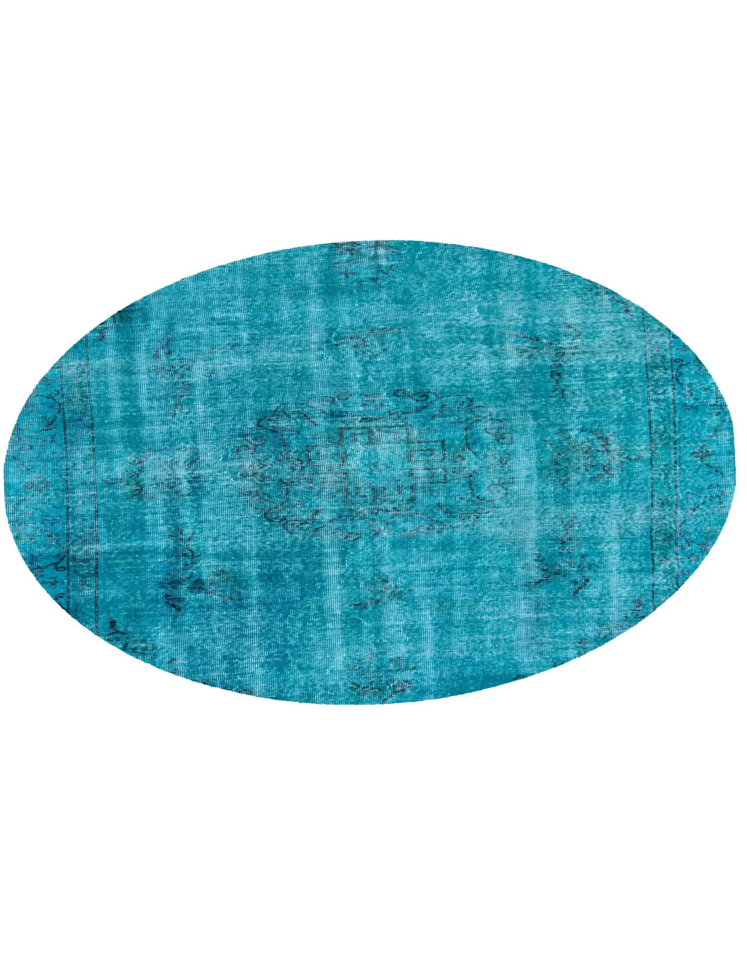 Blau Türkei Vintage Teppich 180 x 180 cm - Einzigartiger handgefertigter Teppich