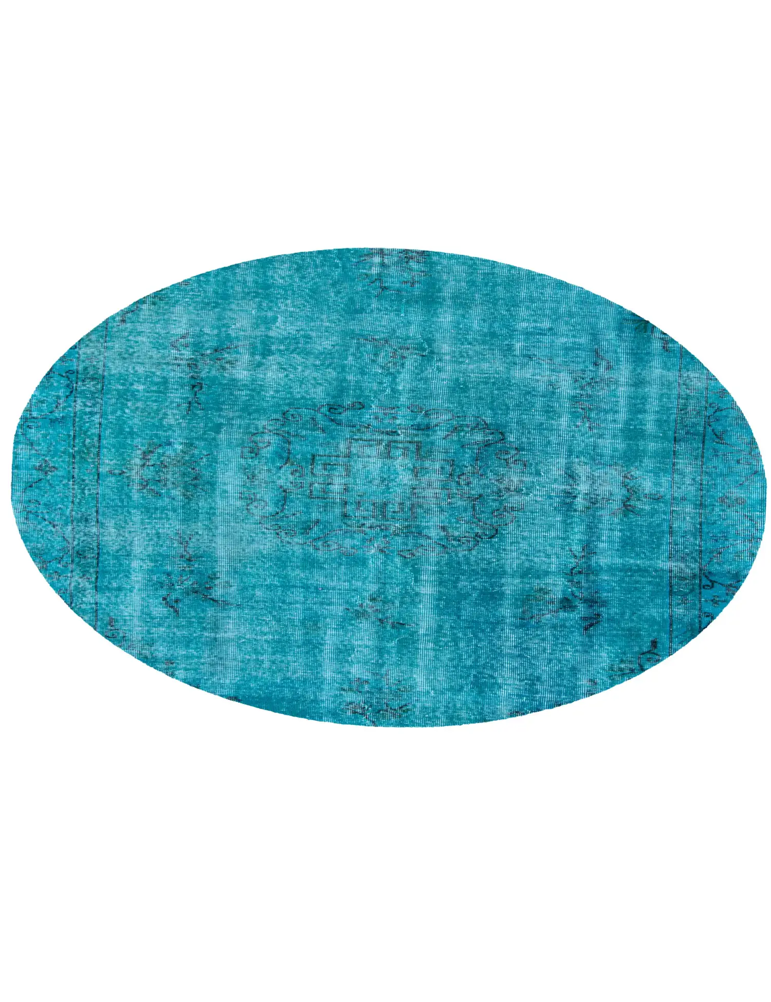Blau Türkei Vintage Teppich 180 x 180 cm - Einzigartiger handgefertigter Teppich