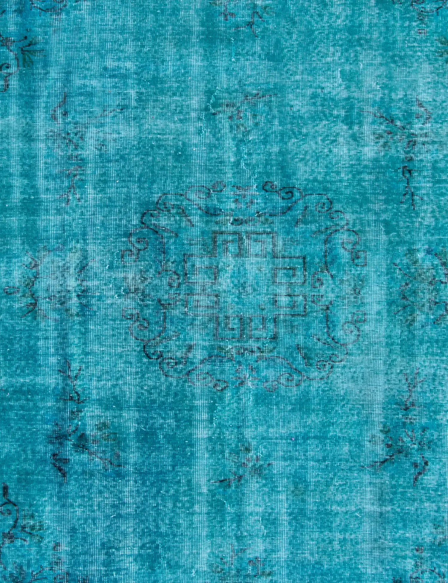Blau Türkei Vintage Teppich 240 x 180 cm - Einzigartiger handgefertigter Teppich