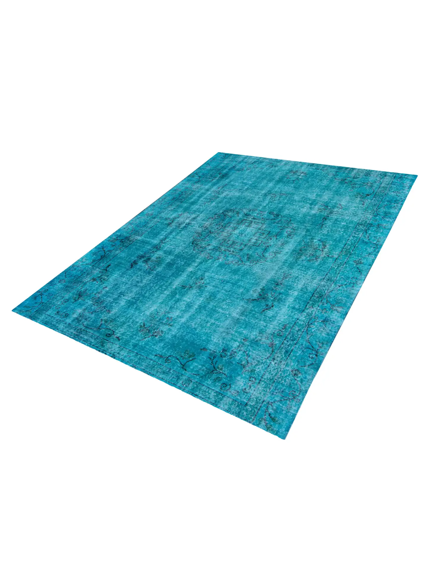 Blau Türkei Vintage Teppich 240 x 180 cm - Einzigartiger handgefertigter Teppich