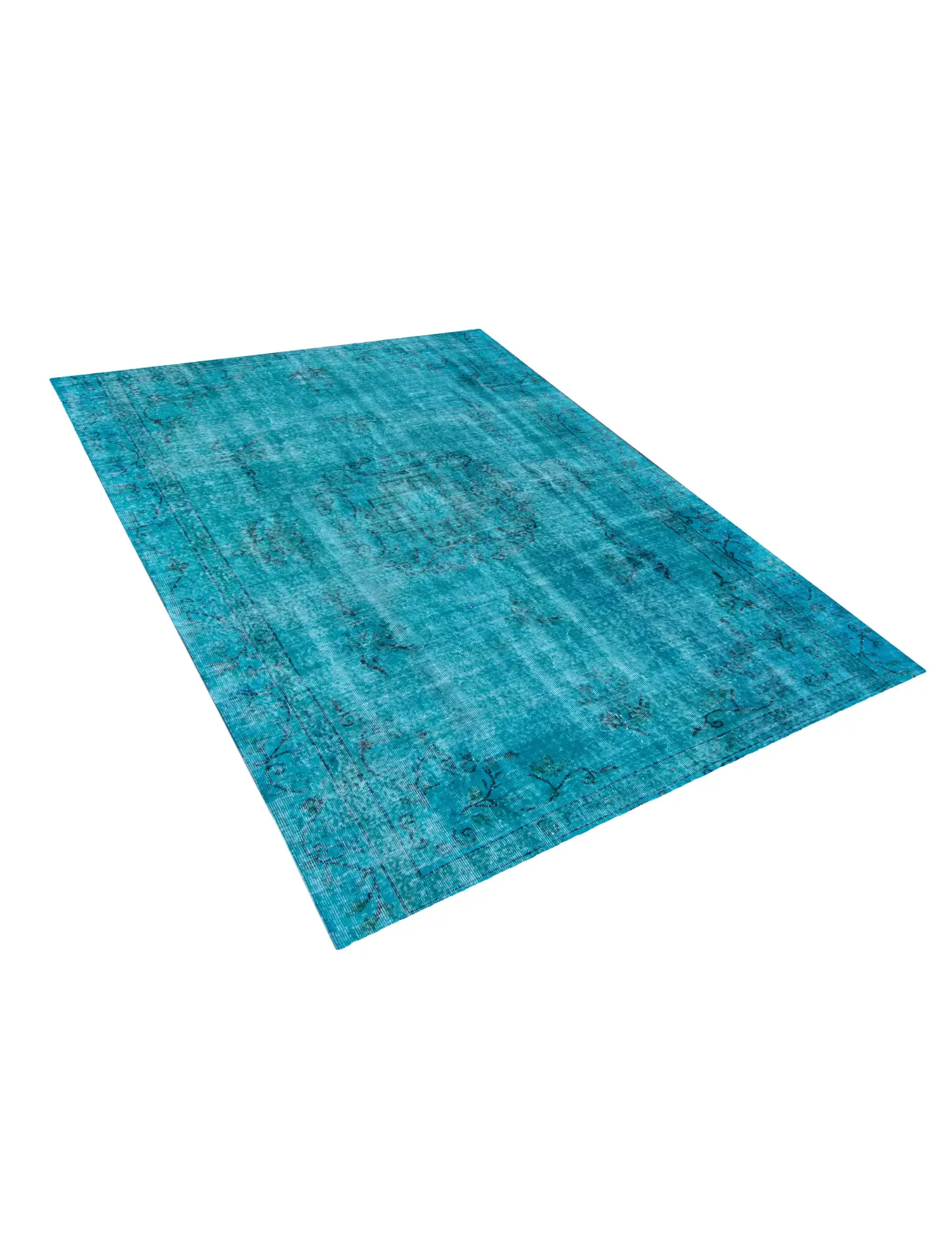 Blau Türkei Vintage Teppich 240 x 180 cm - Einzigartiger handgefertigter Teppich
