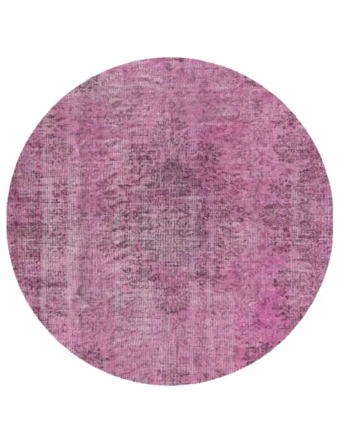 Rosa Turkiet vintage matta 162 x 162 cm
