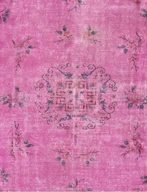 Rosa Turkiet vintage matta 180 x 180 cm - view 3
