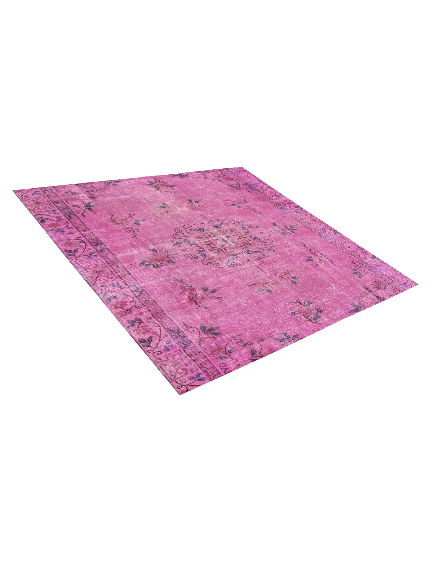 Rosa Türkei Vintage Teppich 180 x 180 cm - Einzigartiger handgefertigter Teppich