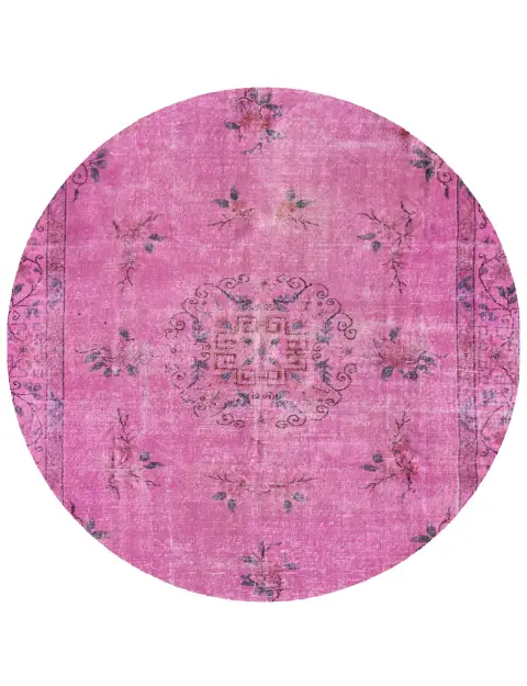 Rosa Türkei Vintage Teppich 180 x 180 cm