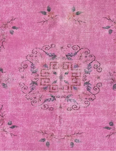 Rosa Türkei Vintage Teppich 180 x 180 cm - view 3