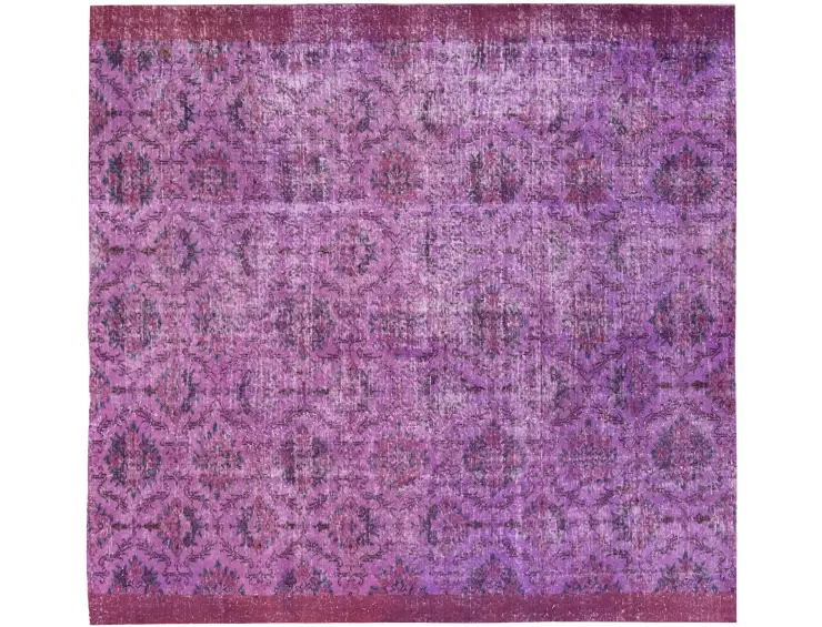 Lila Türkei Vintage Teppich 203 x 203 cm