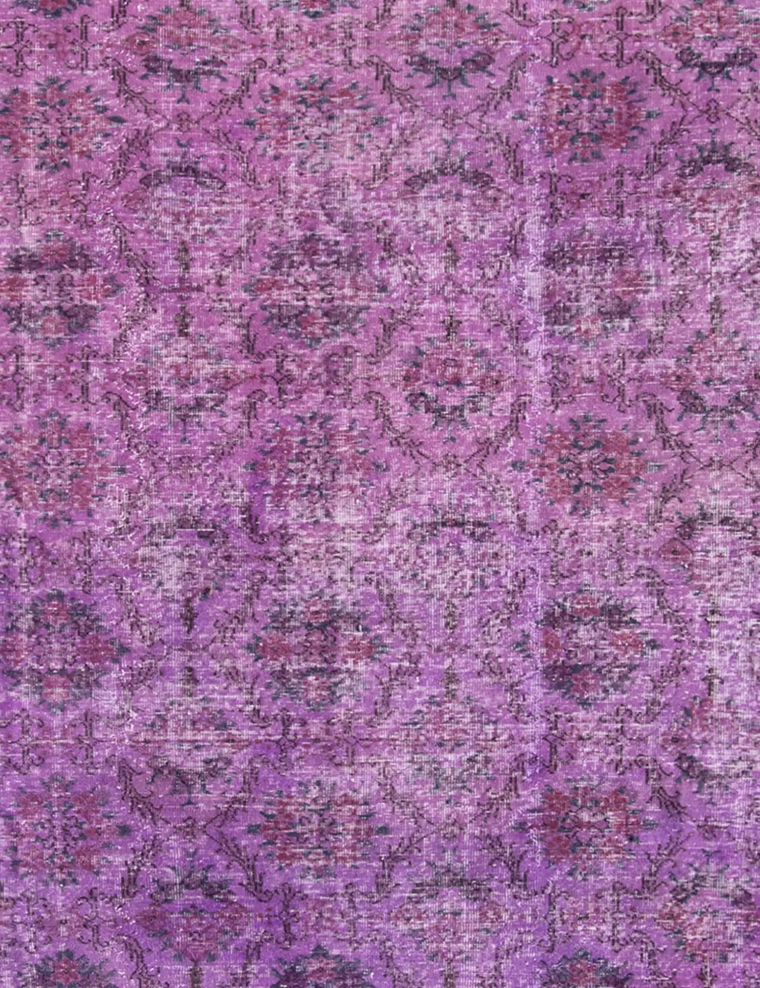 Lila Türkei Vintage Teppich 203 x 203 cm - Einzigartiger handgefertigter Teppich