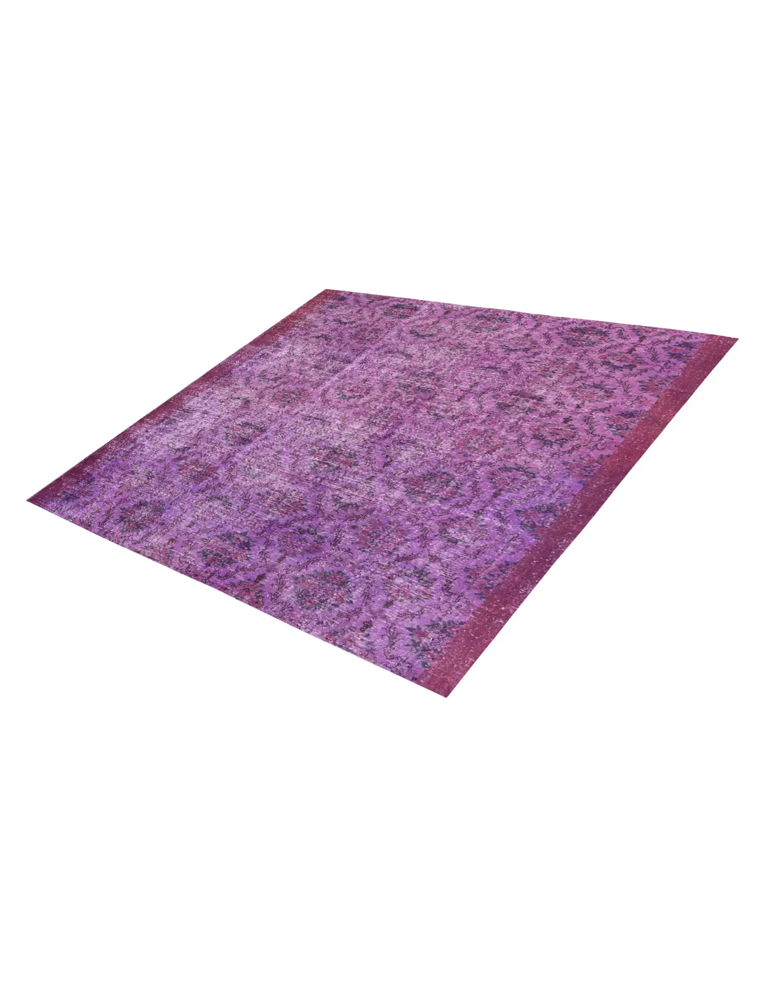 Lila Türkei Vintage Teppich 203 x 203 cm - Einzigartiger handgefertigter Teppich