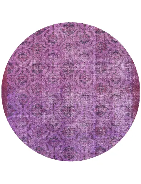 Lila Turkiet vintage matta 203 x 203 cm