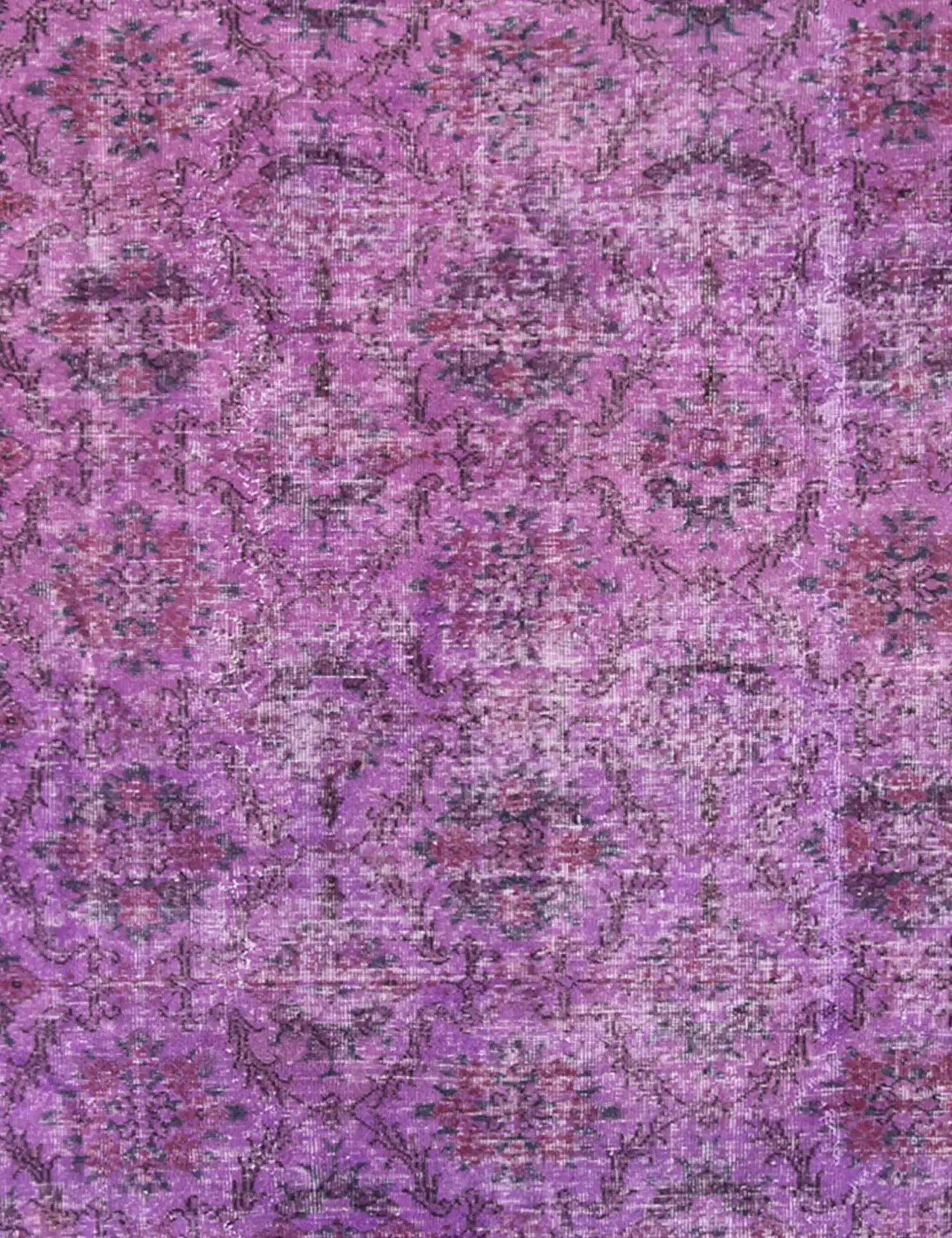 Lila Türkei Vintage Teppich 203 x 203 cm - Einzigartiger handgefertigter Teppich