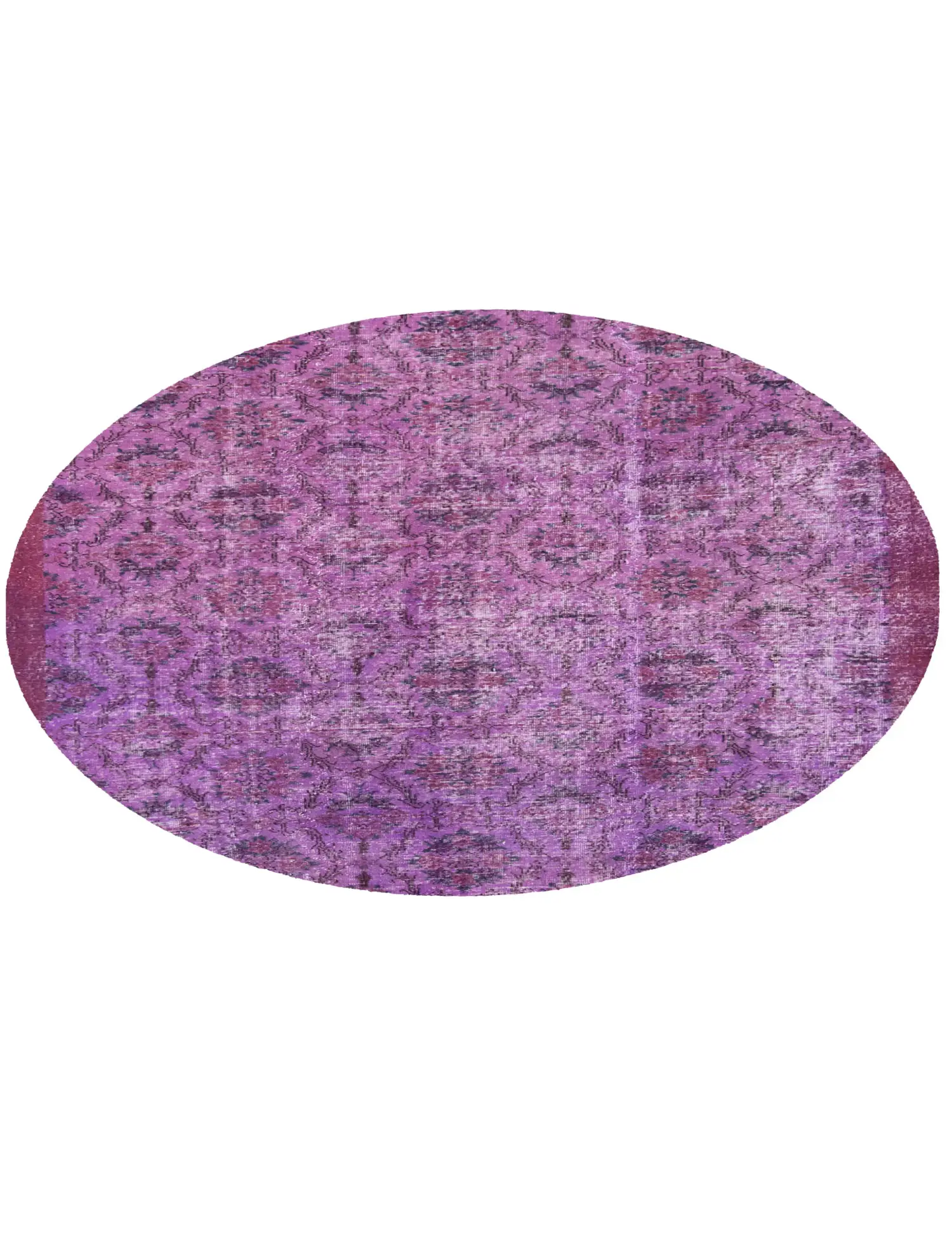 Lila Türkei Vintage Teppich 203 x 203 cm - Einzigartiger handgefertigter Teppich