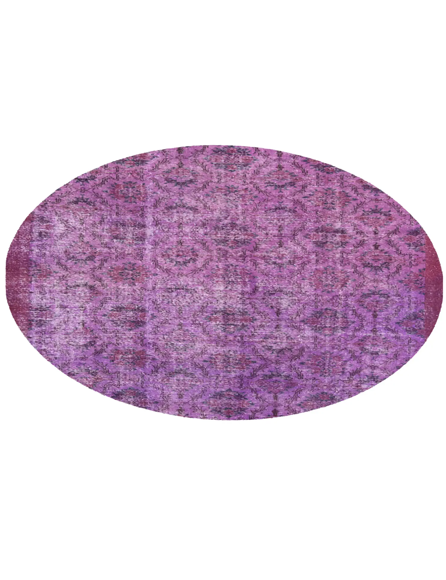 Lila Türkei Vintage Teppich 203 x 203 cm - Einzigartiger handgefertigter Teppich