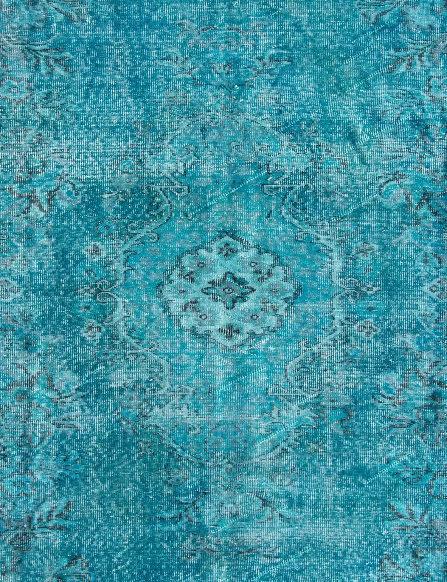 Türkis Türkei Vintage Teppich 168 x 168 cm - Einzigartiger handgefertigter Teppich