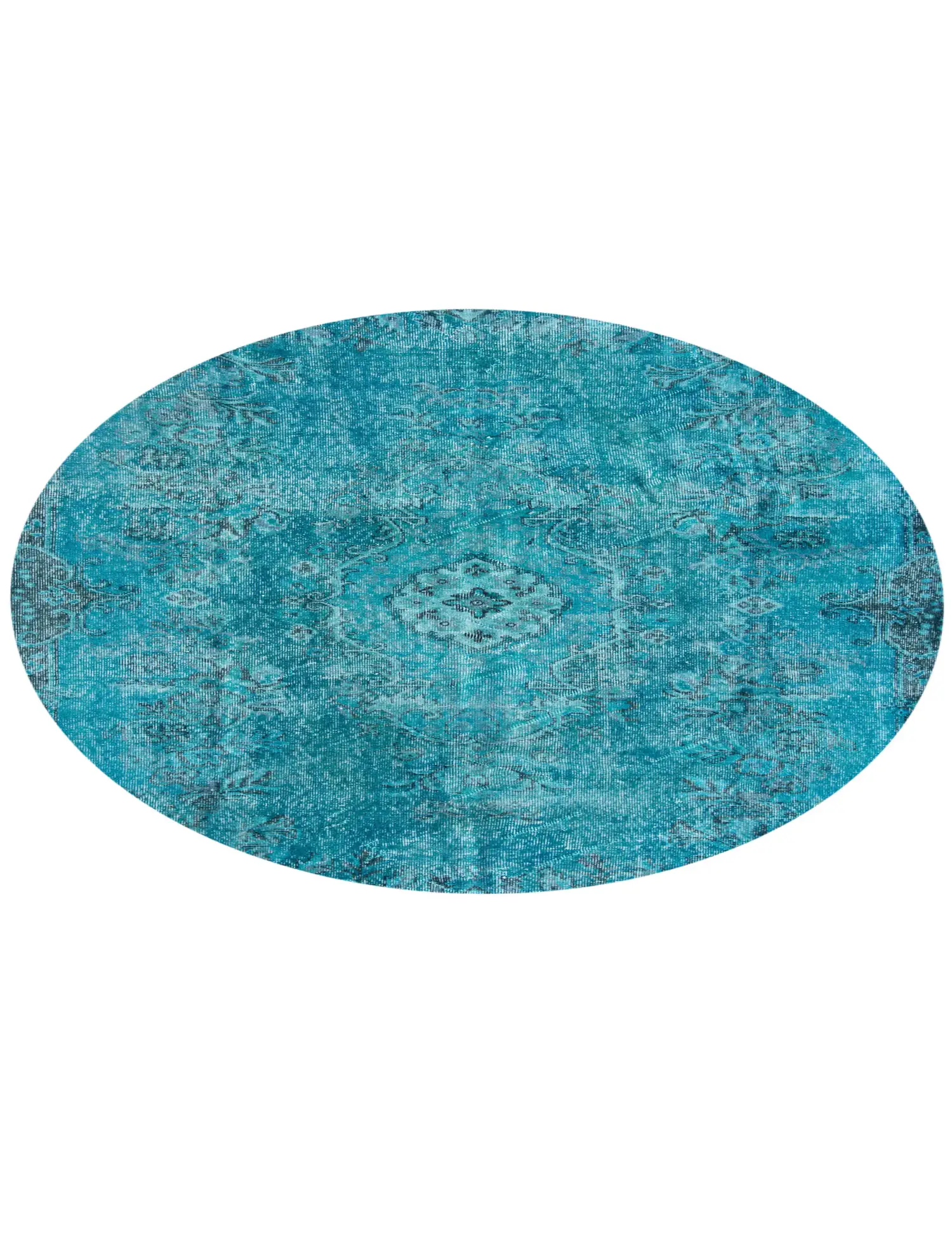 Turkoise Turkey Vintage Carpet 168 x 168 cm - Unique Handmade Carpet