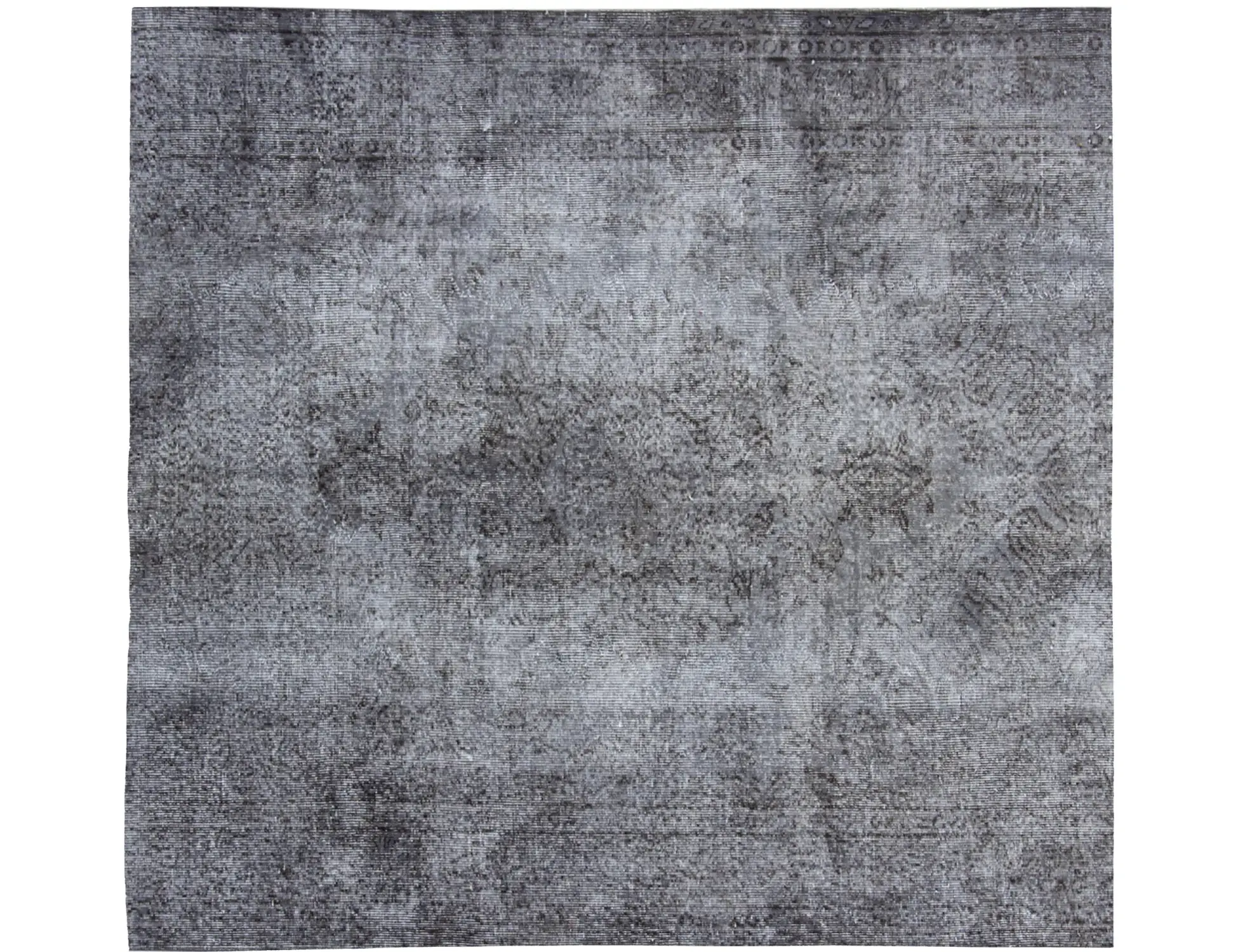 Grau Türkei Vintage Teppich 160 x 160 cm - Einzigartiger handgefertigter Teppich