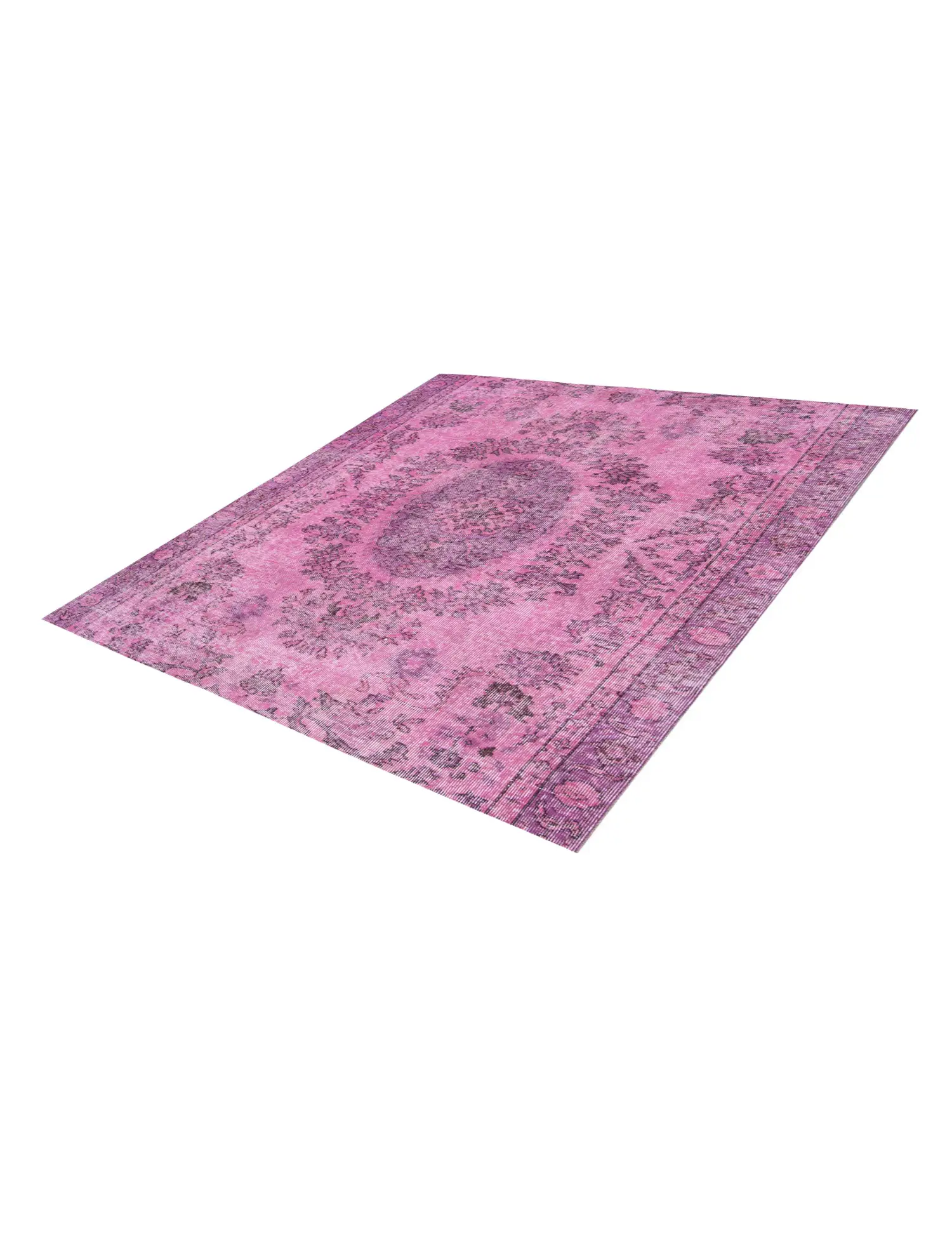 Rosa Türkei Vintage Teppich 163 x 163 cm - Einzigartiger handgefertigter Teppich
