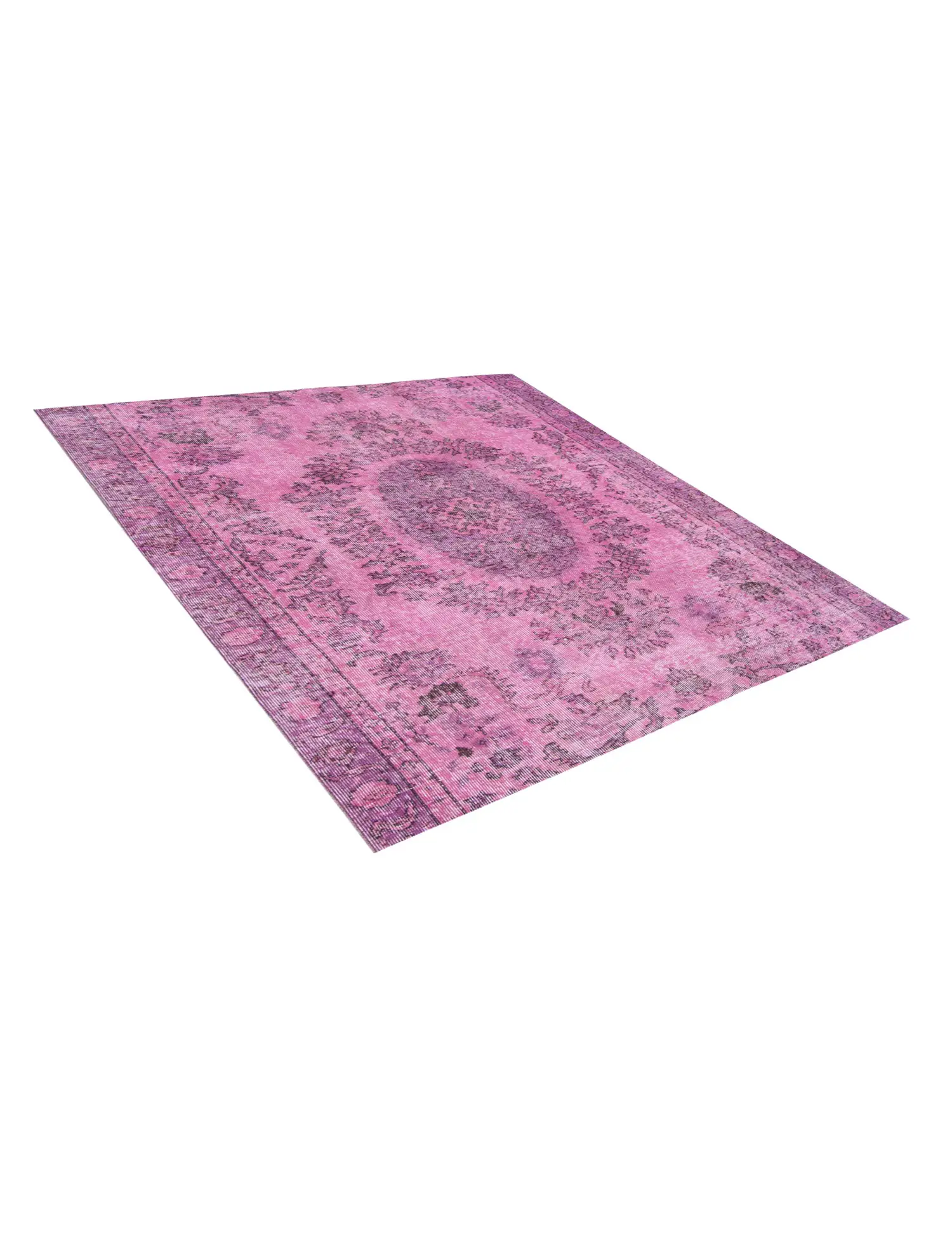 Rosa Türkei Vintage Teppich 163 x 163 cm - Einzigartiger handgefertigter Teppich
